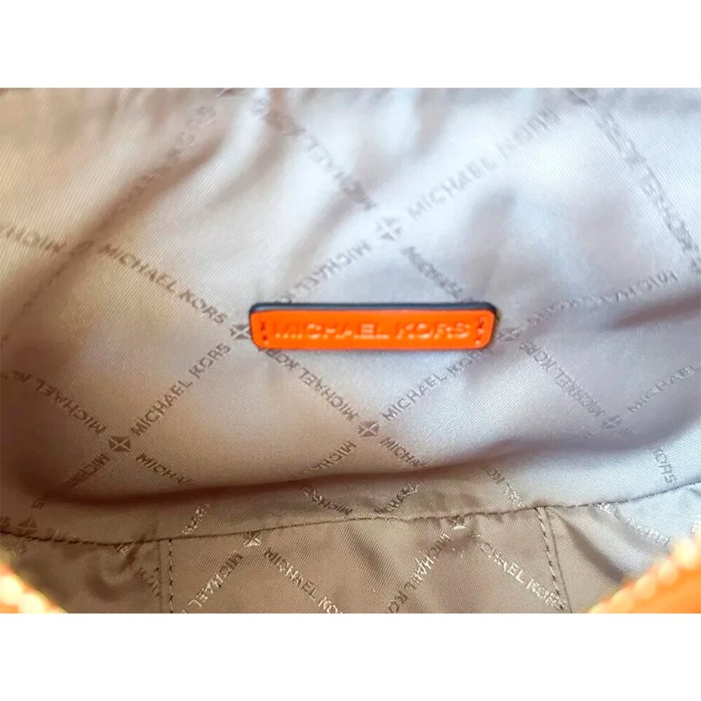 S Michael Kors Dover Half Moon Crossbody Orange Leather Bag 35R3G4DC5L Purse NWT - Picture 12 of 14